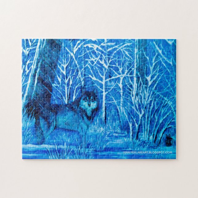 Quebra-cabeça Enigma do Lobo Azul (Horizontal)
