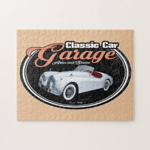 Quebra-cabeça Entalhe clássico da garagem do carro