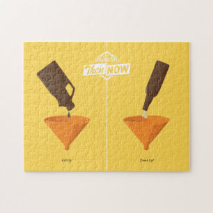 Quebra-cabeça Então e agora: Cerveja Pong
