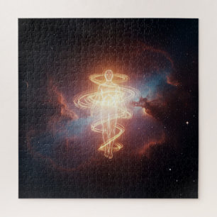 Quebra-cabeça Entidade Espiritual Brilhante Flutuando no Univers