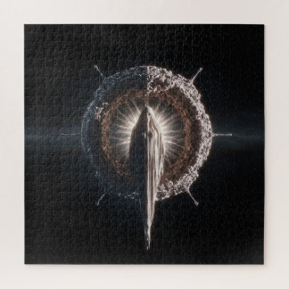 Quebra-cabeça Entidade Texturizada no Espaço Exterior Escuro Pro