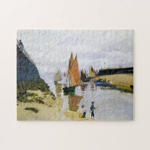 Quebra-cabeça Entrada ao porto de Trouville Claude Monet