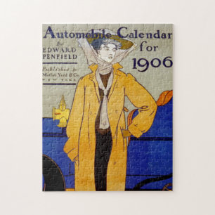 Quebra-cabeça Ephemera Vintage Mulher na Jaqueta Dourada de 1906