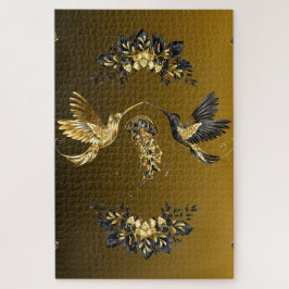 Quebra-cabeça Equilíbrio Dourado – Floral Escuro Elegante