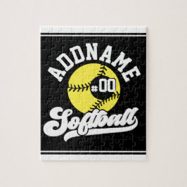 Quebra-cabeça Equipa de Softbol Personalizada ADICIONAR NOME Ret