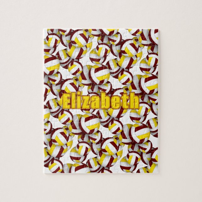 Quebra-cabeça equipe de garotos do Maroon com cores de voleibol (Vertical)