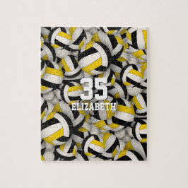 Quebra-cabeça equipe de ouro negro cria voleibol feminino