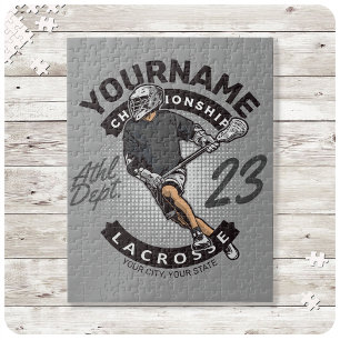 Quebra-cabeça Equipe Esportiva de Lacrosse Personalizada Ataque