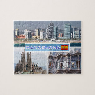 Quebra-cabeça ES Barcelona - Skyline - Skyline - Sagrada Famíli