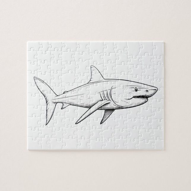 Quebra-cabeça Esboço de tubarão (Horizontal)