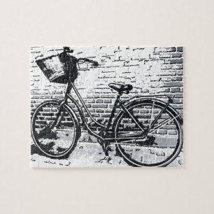 Quebra-cabeça Esboço preto & branco da bicicleta