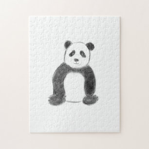 Quebra-cabeça Esboço preto e branco do panda