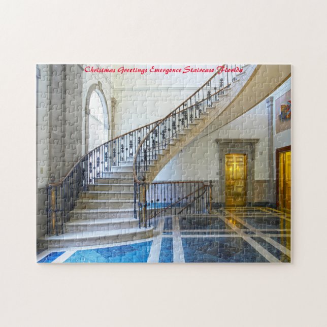 Quebra-cabeça Escadaria Emergente Flórida. Saudações de Natal (Horizontal)
