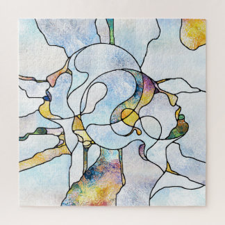 Quebra-cabeça Escadas do arco-íris, unidade de vidro manchada