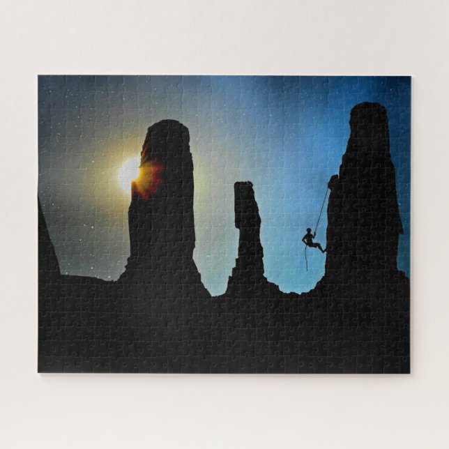 Quebra-cabeça Escalada Montanheira Subindo Esporte Montanheira (Horizontal)