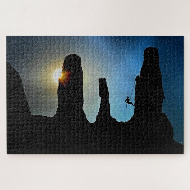 Quebra-cabeça Escalada Montanheira Subindo Esporte Montanheira (Horizontal)