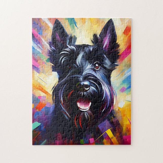 Quebra-cabeça Escocês Terrier Black Dog AcryImpressão Dog Lover (Vertical)