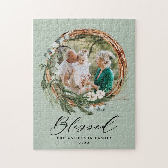 Quebra-cabeça Escrita abençoada por na moda da coroa foliar mode (Vertical)