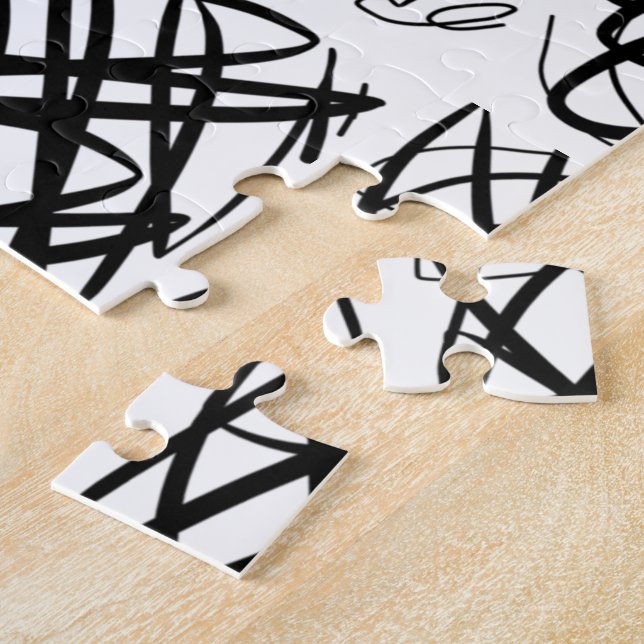 Quebra-cabeça Escrivora Simples | Preto | Entalhe central | (Lateral)