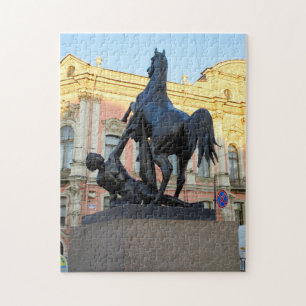 Quebra-cabeça Escultura de cavalos Vintage na ponte de Anichkov