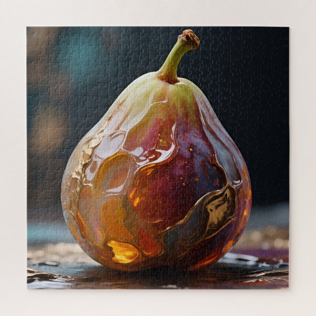 Quebra-cabeça Escultura de Vidro Âmbar de Fruta Figo (Vertical)