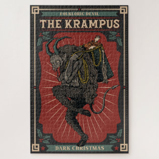 Quebra-cabeça Escuro Natal Folclórico Demônio Krampus Saco de Br