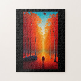 Quebra-cabeça Esfera de alienígena de folhagem  ouro laranja fol