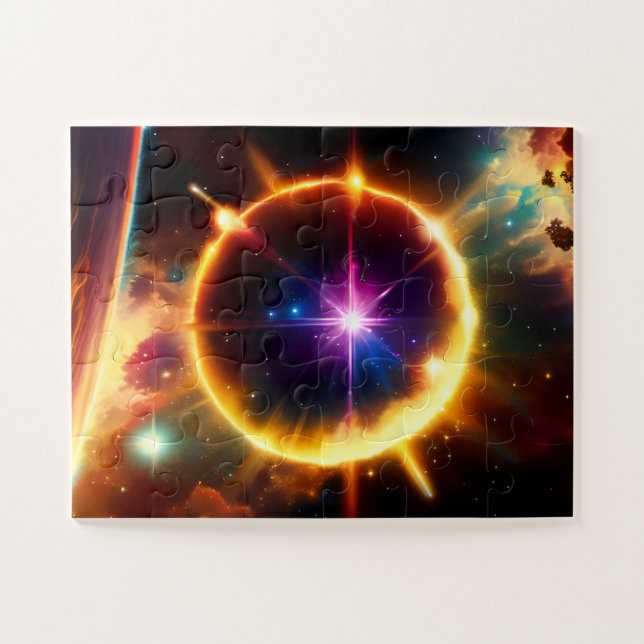 Quebra-cabeça Esfera de Fantasia Astronômica Explosiva Universo  (Horizontal)