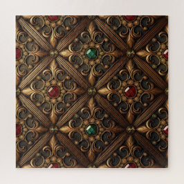 Quebra-cabeça Esmeraldas E Esfregões Em Um Design De Ornamentado
