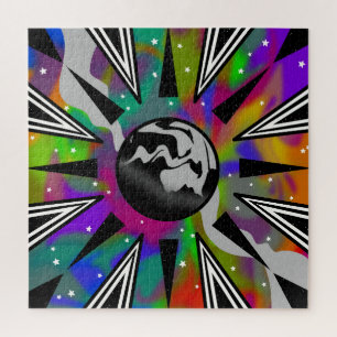 Quebra-cabeça Espaço Abstrato e Psicodélico Trippy