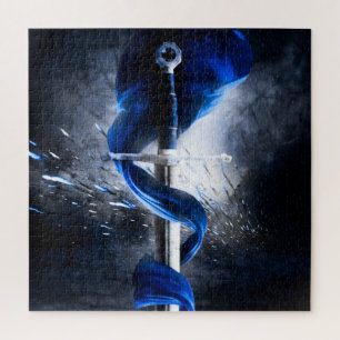 Quebra-cabeça Espada de Batalha Faixa Azul