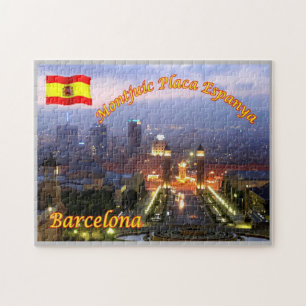 Quebra-cabeça Espanha - Barcelona - Espanha de Placa Montjuic -