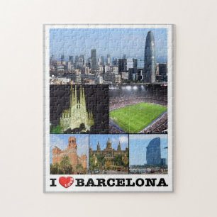 Quebra-cabeça Espanha - Barcelona - Eu Amo -