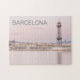 Quebra-cabeça Espanha Catalunha de Barcelona Skyline Sunset