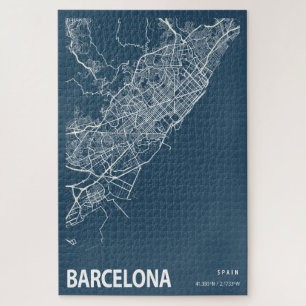Quebra-cabeça Espanha de Barcelona - Mapa da cidade - Impressão