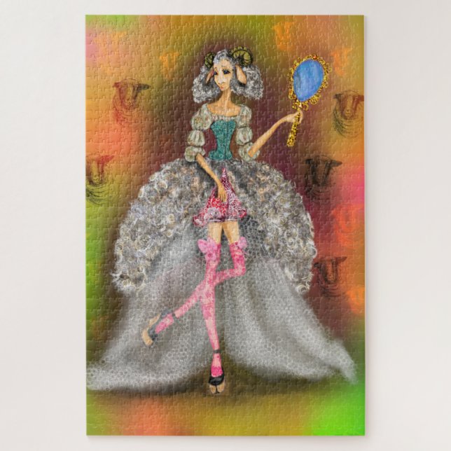 Quebra-cabeça Espelho Espelho - Lady Lamb - Pintura Abstrato (Vertical)