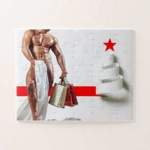 Quebra-cabeça Espira de papel branco comprando o Natal do Slippe