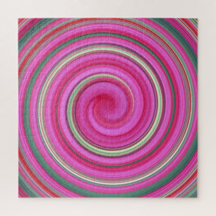 Quebra-cabeça Espiral rosa e verde