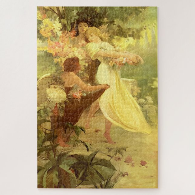 Quebra-cabeça Espírito da Primavera por Alphonse Mucha (Vertical)
