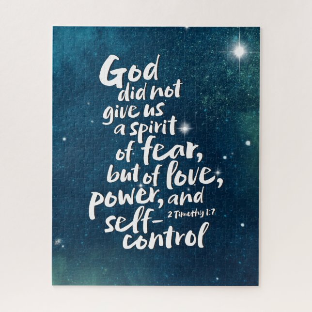 Quebra-cabeça Espírito de Amor de Deus - SEM MEDO - Cristão Bíbl (Vertical)