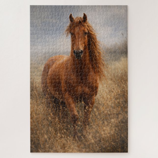 Quebra-cabeça Espírito de Cobre | Cavalo Castanho | Quebra-cabeç (Vertical)