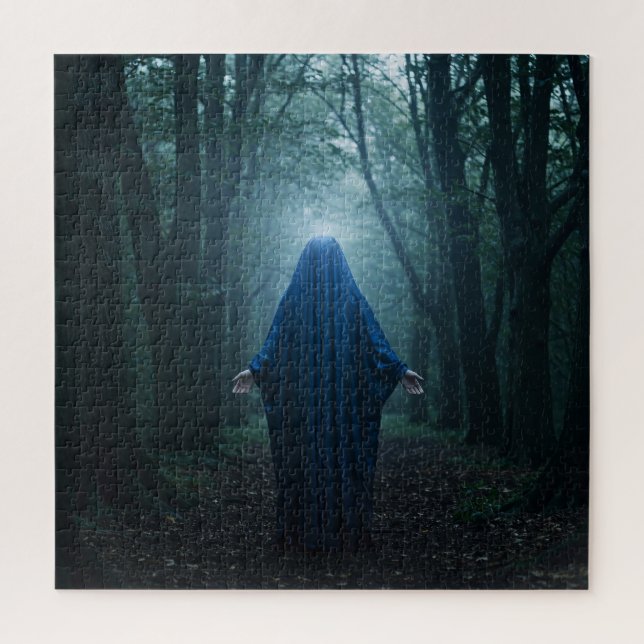 Quebra-cabeça Espírito de Eerie Cega na Floresta Antiga Mística (Vertical)