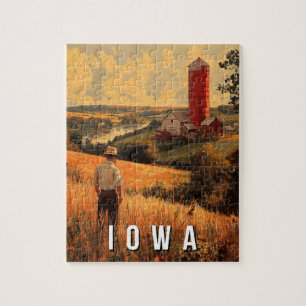 Quebra-cabeça Espírito Patriótico de Retro Iowa - Heartland Amer