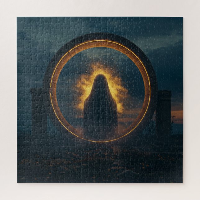 Quebra-cabeça Espiro Robusto Da Éerie Olhando Através Do Anel (Vertical)