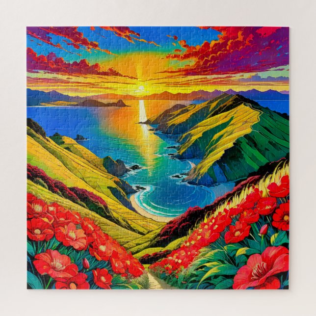 Quebra-cabeça Esplendor Costeiro Sunset (Vertical)