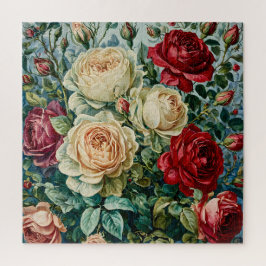 Quebra-cabeça Esplendor rosa. Buquê floral de rosas.