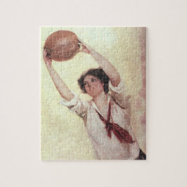 Quebra-cabeça Esportes de Vintage, Jogadora de Basquete de Mulhe