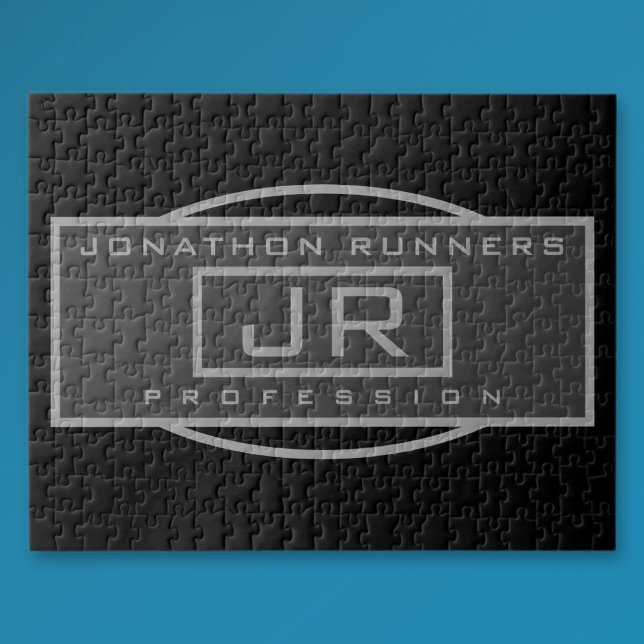 Quebra-cabeça Esportivo Geométrico Escuro Cinzento e Preto (Criador carregado)