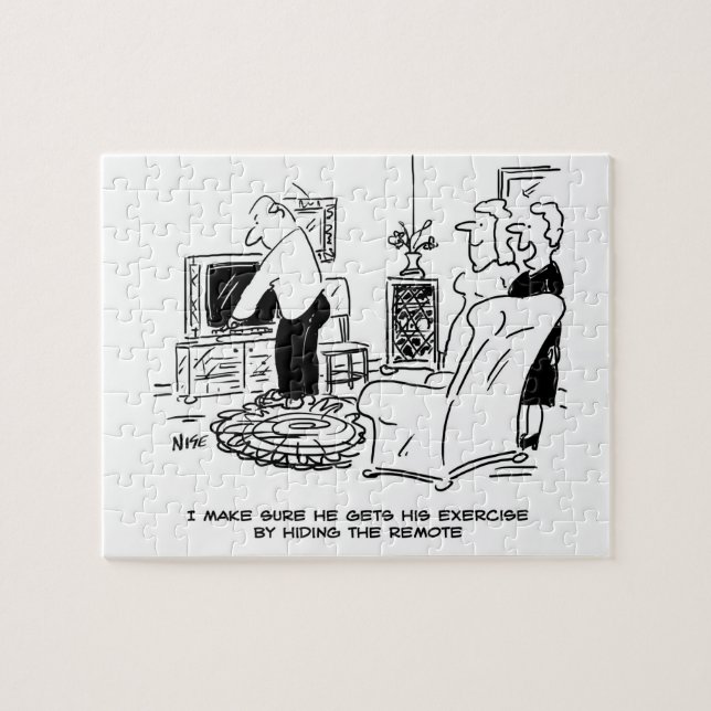 Quebra-cabeça Esposa Oculta o controle remoto da TV (Horizontal)