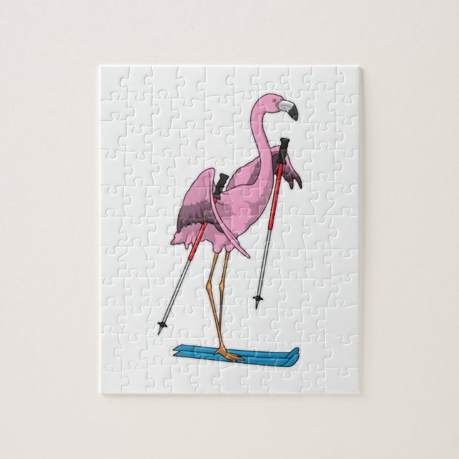 Quebra-cabeça Esquiador Flamingo Esqui (Vertical)